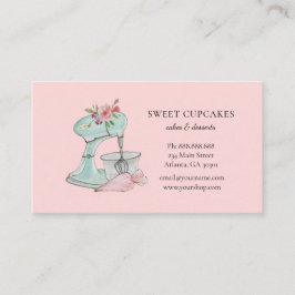 Retro Cake mixerpink bakery  Visitkort