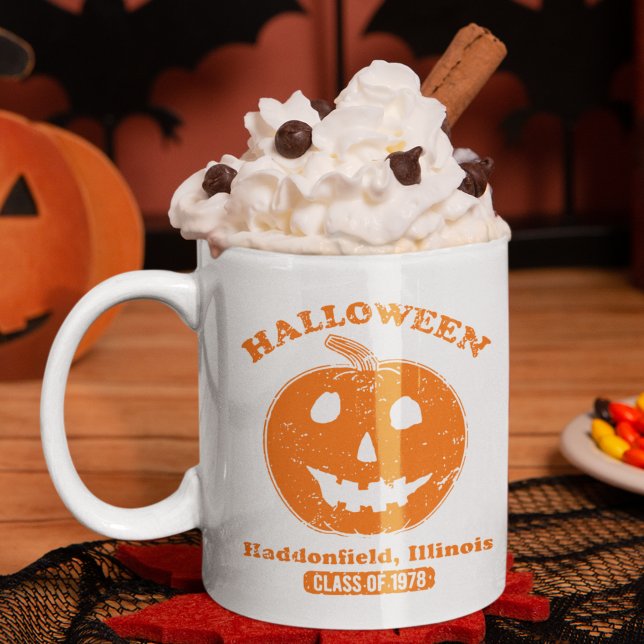 Retro Calabaza de Halloween Haddonfield 1978 Två-Tonad Mugg (Skapare uppladdad)