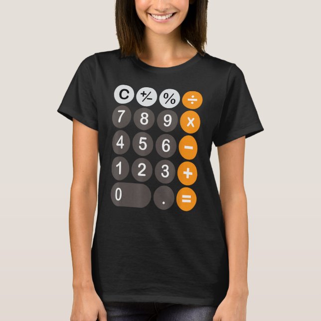 Retro Calculator Buttons Simple Halloween Costume T Shirt (Framsida)