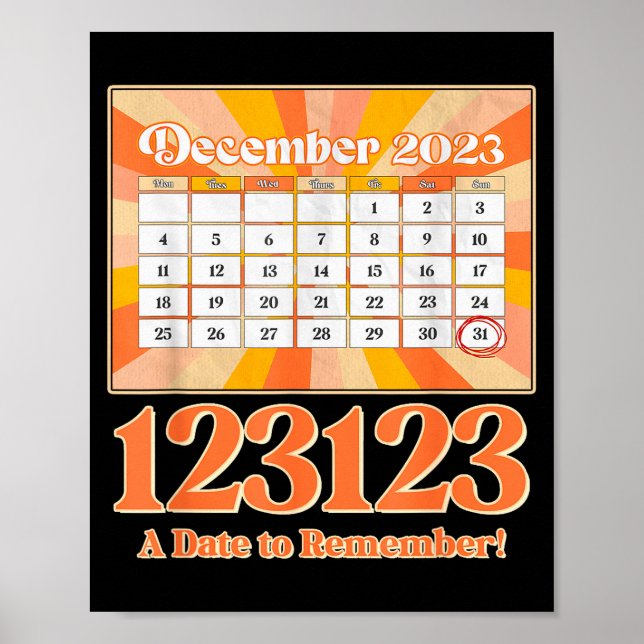 Retro Calendar_ Remember New Year's Eve 2023-24  Poster (Framsidan)