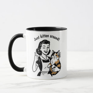 Retro Calico Cat 50-talets maka och gåva Mugg