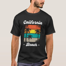Retro California Beach Sunset Art T Shirt