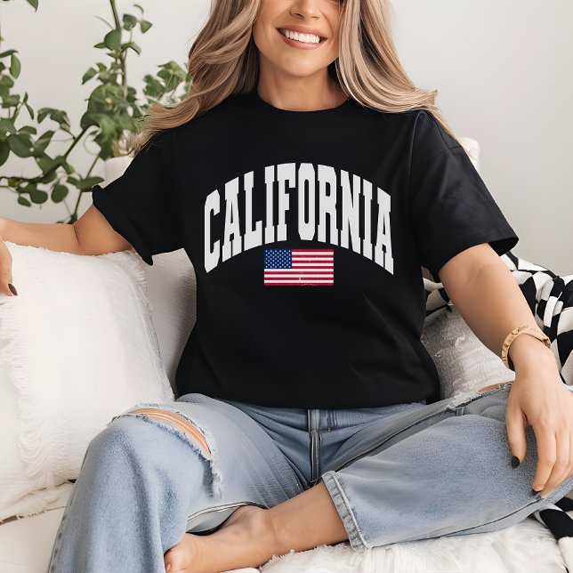 Retro California Hemstatströja, Patriotisk Present T Shirt (California shirt, California home state shirt, vintage California tee, California patriotic gift,)