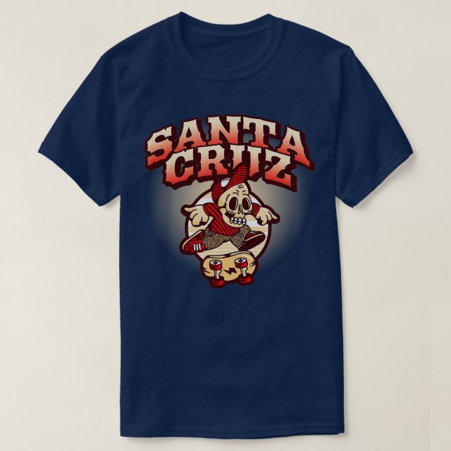 Retro California Skateboarder Santa Cruz T Shirt (Design framsida)