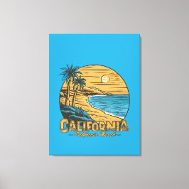 Retro California Sunset Beach Scene Canvastryck
