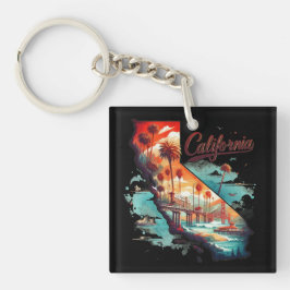 Retro California USA Karta Travel Souvenir