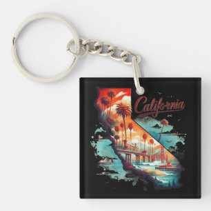 Retro California USA Karta Travel Souvenir