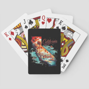 Retro California USA Karta Travel Souvenir Casinokort