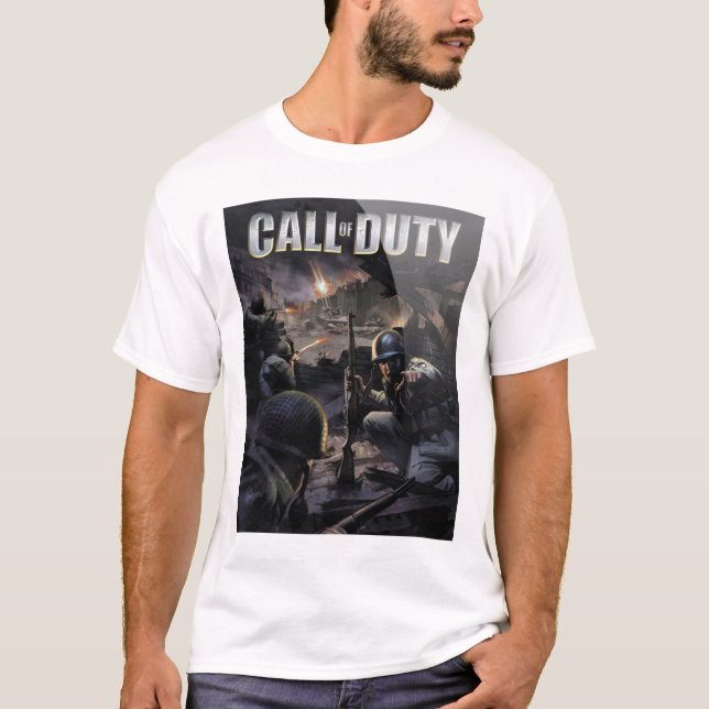 Retro Call of Duty 1 cover art  T Shirt (Framsida)