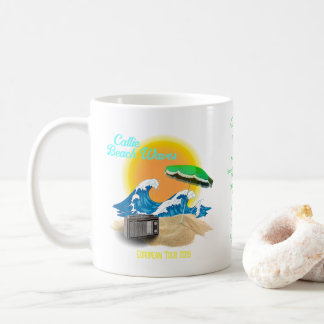 Retro Callie Beach Vågar-mall, bandtrötthet Kaffemugg