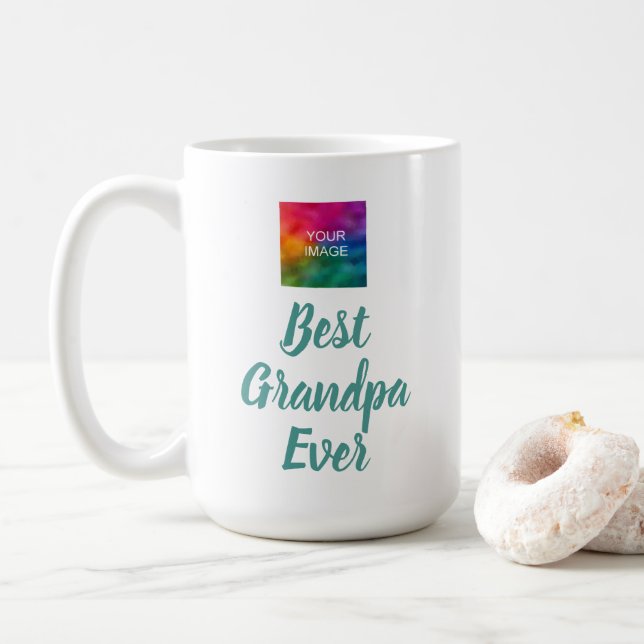 Retro Calligraphy Cute Template Best Grandpa nånsi Kaffemugg (Med munk)