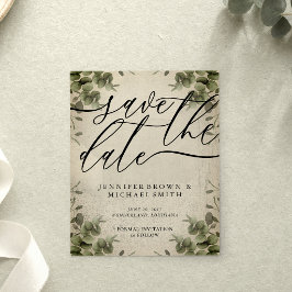Retro Calligraphy Eucalyptus budget speciell dag Flygblad