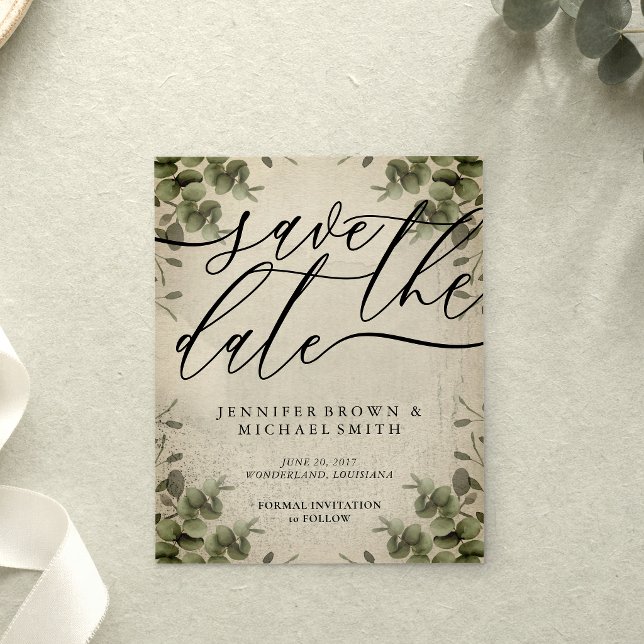 Retro Calligraphy Eucalyptus budget speciell dag Flygblad (Skapare uppladdad)