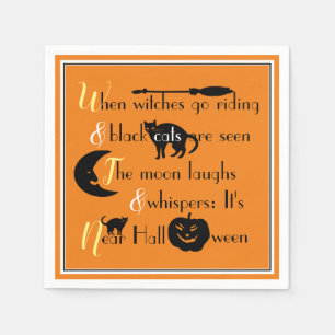 Retro Calligraphy Traditional Halloween Dikt Pappersservett