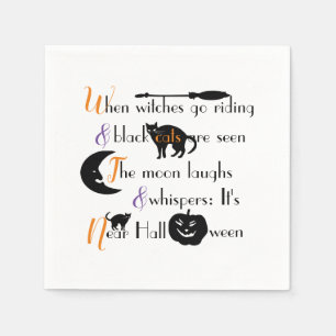 Retro Calligraphy Traditional Halloween Dikt Pappersservett