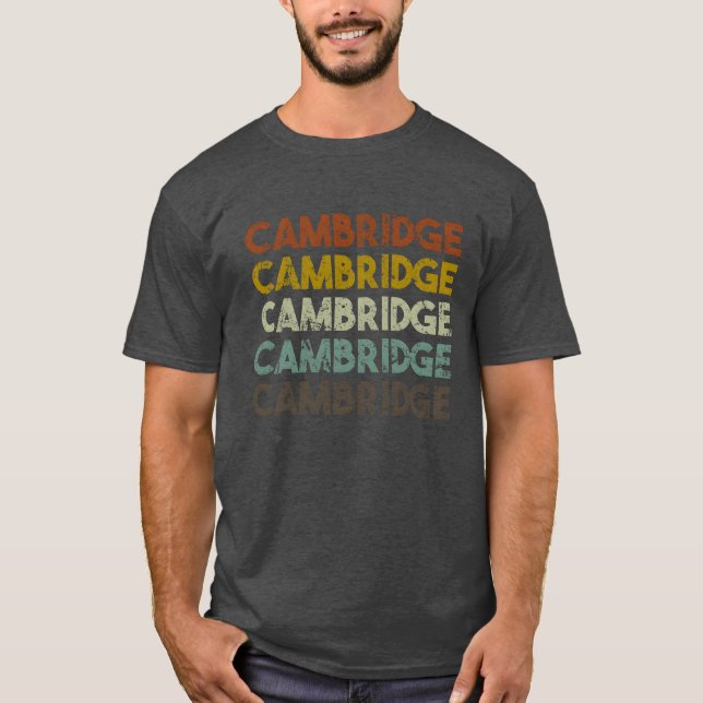 Retro Cambridge England funny T Shirt (Framsida)