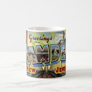Retro Camden NJ Välkomst vykort Kaffemugg