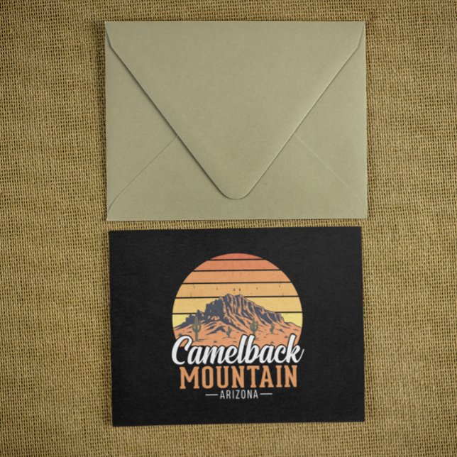 Retro Camelback Mountain Arizona Öken Resa Vykort (Retro Camelback Mountain Arizona Desert Travel Postcard)