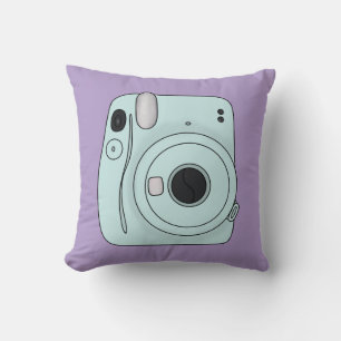 Retro Camera Dekorativ kudde - Roligt Lila Aesthet