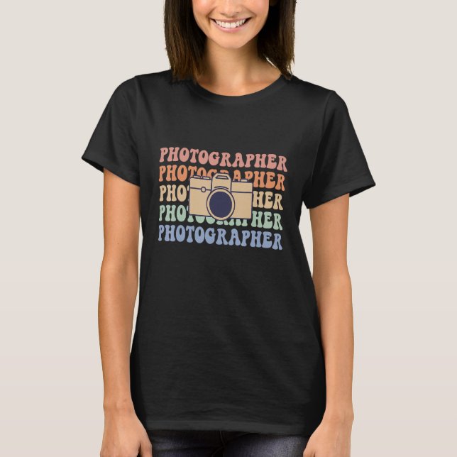 Retro Camera DSLR-fotoåterfotograf T Shirt (Framsida)
