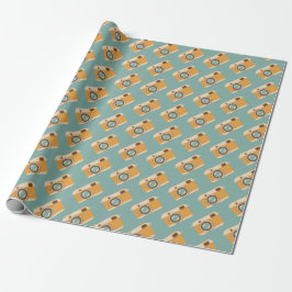 Retro Camera Patterned Wrapping Papper Presentpapper