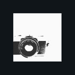 Retro Camera Photographer Art Canvastryck<br><div class="desc">Visning den här återkameran på åhörarläktaren för en chic modern biet. Med en handhållen filmkamera i klassisk professionell.</div>