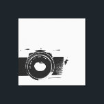 Retro Camera Photographer Art Canvastryck<br><div class="desc">Visning den här återkameran på åhörarläktaren för en chic modern biet. Med en handhållen filmkamera i klassisk professionell.</div>