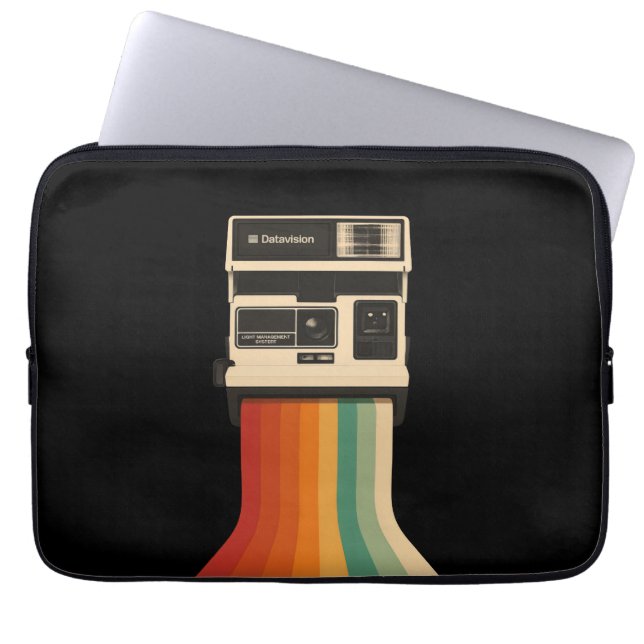 Retro Camera with Rainbow Print Laptop Fodral (Framsidan)