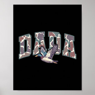 Retro Camo Anka Jakt Dada 1-års Födelsedag Familj Poster