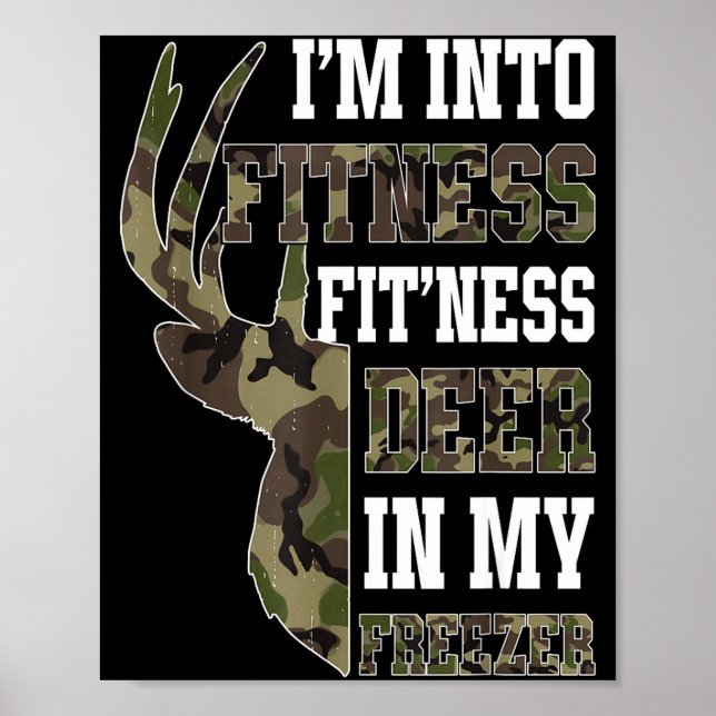 Retro Camo Deer Hunting Funny Wildlife Hunter Men  Poster (Framsidan)