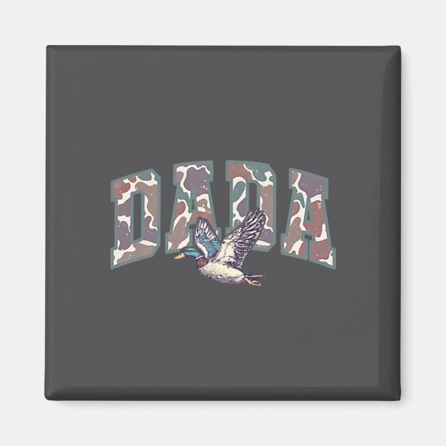 Retro Camo Duck Hunting Dada 1st Birthday Family M Magnet (Framsidan)