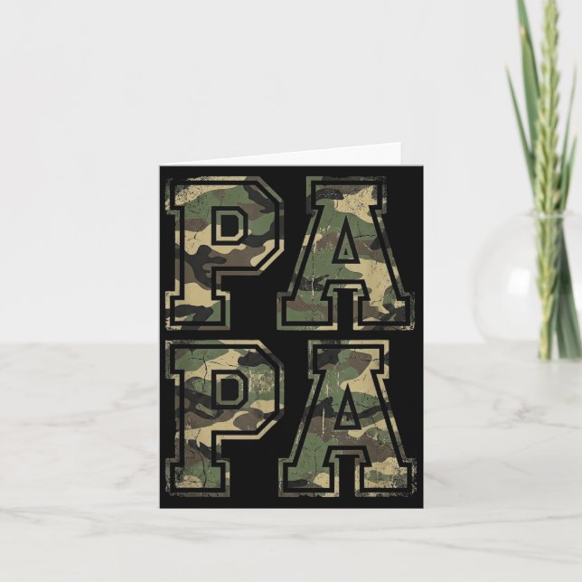Retro Camo Pappa Kamouflage Pappa Fars Dag Kort (Framsida)