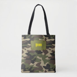 Retro Camo Tote - Anpassat namn och monogram Tygkasse