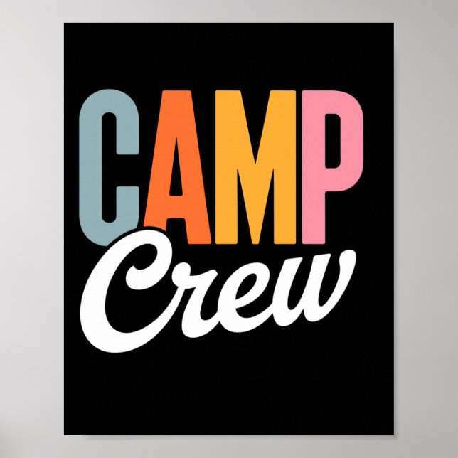 Retro camp besättning sommar camping roliga vänner poster (Framsidan)
