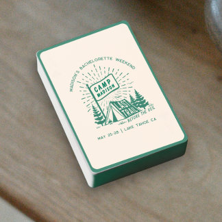 Retro Camp Brudtjej Tjejers Campinghelg Casinokort