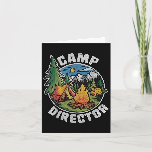 Retro Camp Director Camping Summer Camp Funny Camp Kort (Framsida)