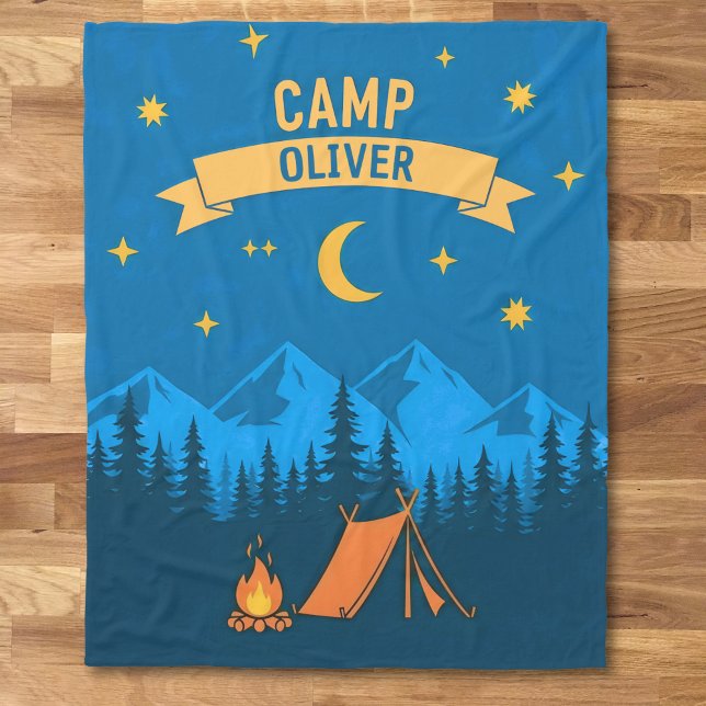 Retro Camp Night Adventure Fleecefilt (Skapare uppladdad)