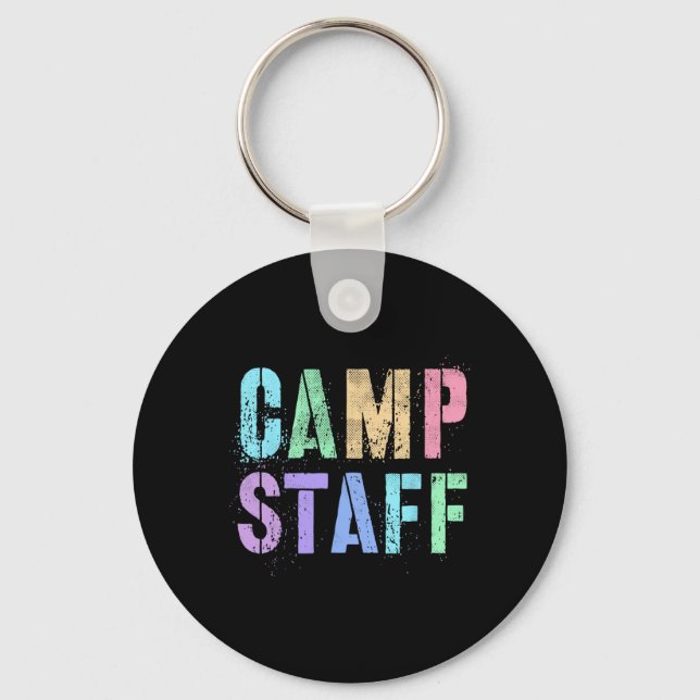 Retro Camp-personalens sommarcampingpersonalråd Nyckelring (Framsida)