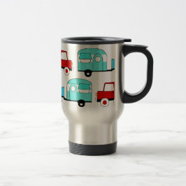 Retro campa röd vintage bilar för släpturkos resemugg