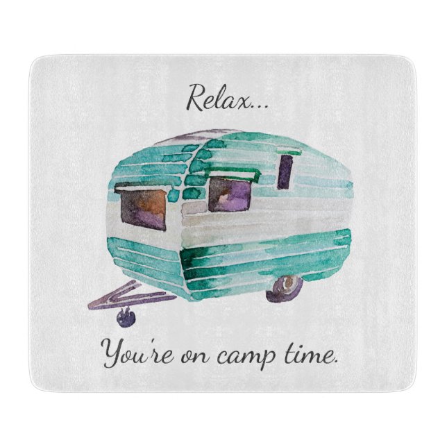 Retro campare för vintage som campar skärbrädan (Framsidan)