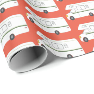 Retro campareMotorhome RV rött slående in papper Presentpapper