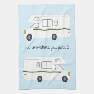 Retro campareMotorhome RV Vanlife grönt Kökshandduk