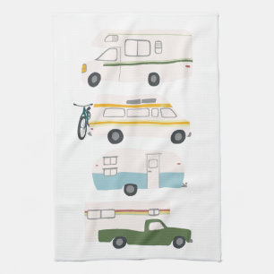 Retro campareMotorhome RV Vanlife vit Kökshandduk