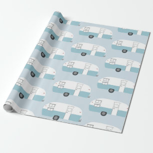 Retro camparesläpblått som slår in papper presentpapper