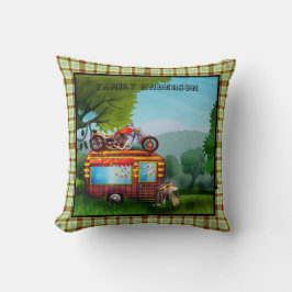 Retro Camper Decor - Trailer Sopor Tartan Anpassni Kudde