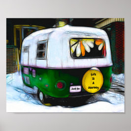 Retro Camper Hippie Livet är bara en resa. Poster