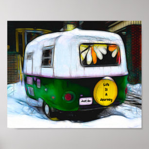 Retro Camper Hippie-livet är en resa. Poster