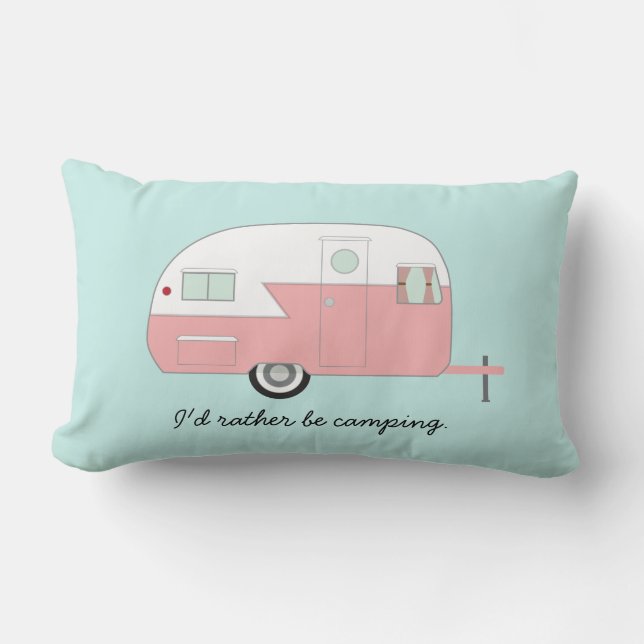 Retro Camper Kudde - Rosa (Framsida)