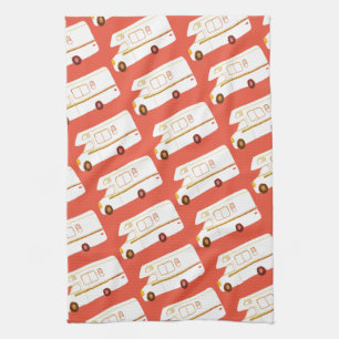 Retro Camper Motorhome RV Red kökshandduk