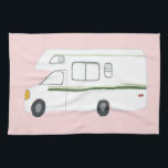 Retro Camper Motorhome RV rosa kökshandduk<br><div class="desc">Dansa ditt kök med den här coolan handduken. Gör en underbar hemmabio eller jubileumsgåva! Du kan anpassa den och även lägga till text. Kolla min affär efter mycket mer färg och mönster plus matchande köket saker!</div>